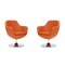 Manhattan Comfort Caisson Faux Leather Swivel Accent Chair in Orange and Polished Chrome, PK2 2-AC028-OR - alternate 1